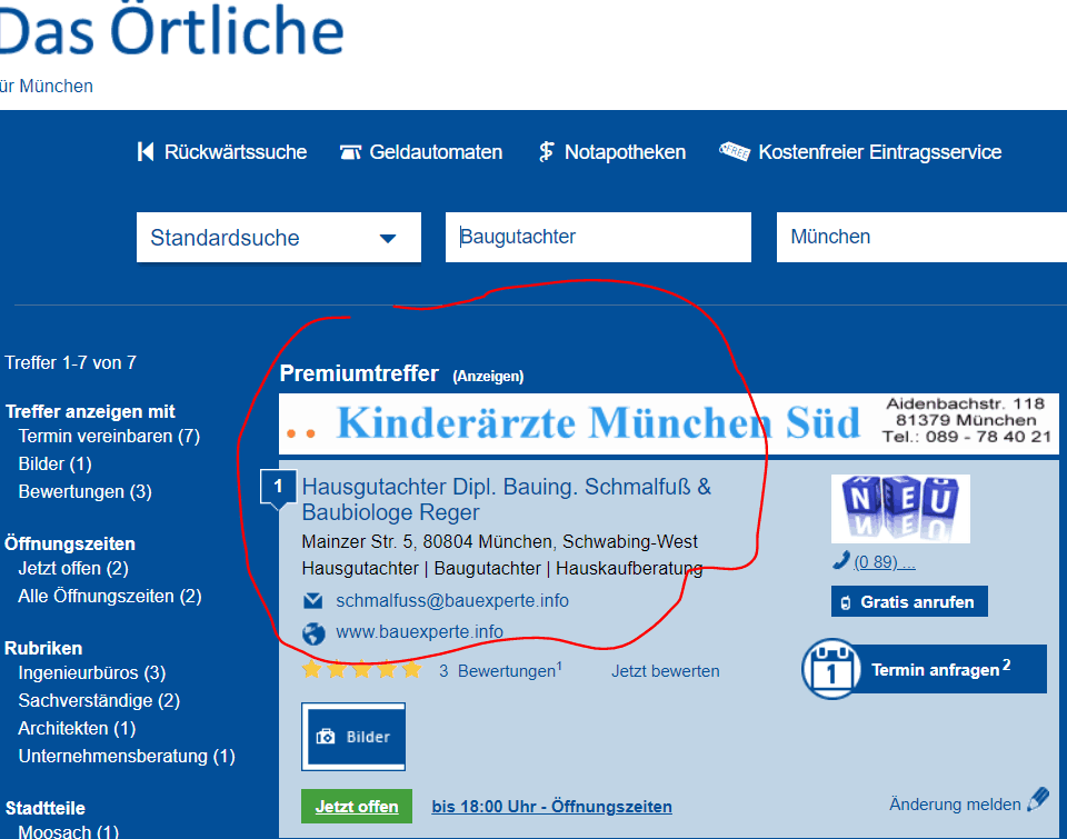 MUC Baugutachter Schmalfuß Das Oertliche