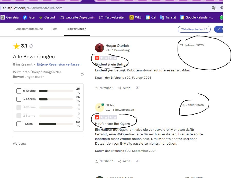 Wikipedia Eintrag Betrug Fake Abzocker Indien, UK & US Vorschussbetrug 8 Ein Haufen Betrüger. Ich habe sie vor etwa drei Monaten dafür bezahlt, eine Wikipedia-Seite für mich zu erstellen. Die Seite sollte innerhalb einer Woche online sein. Drei Monate später und nach Dutzenden von E-Mails passierte nichts, nur Lügen.