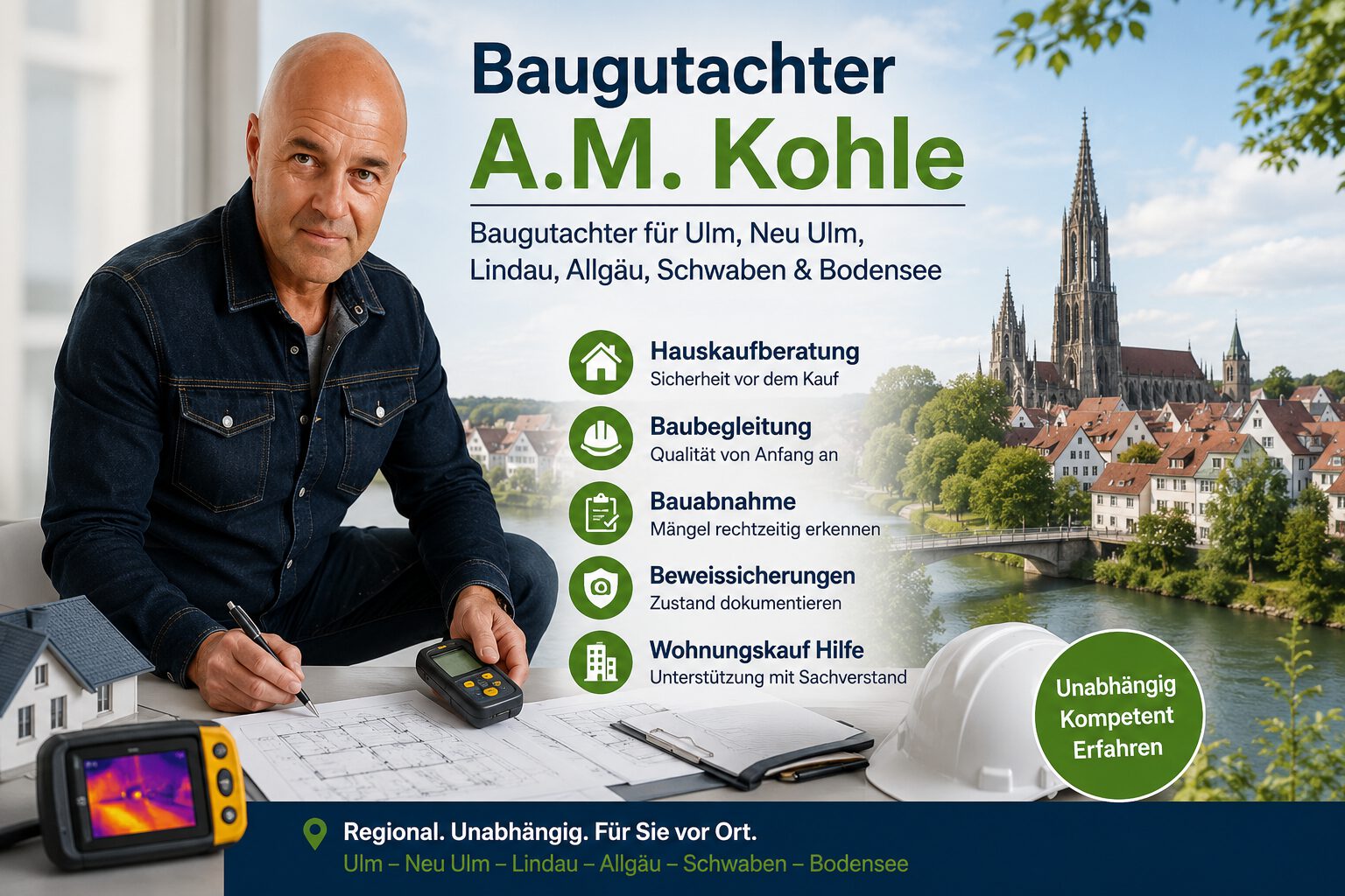 Baugutachter Ulm Haus kaufen Baubegleitung 2 Baugutachter A.M.Kohle Ulm Schwaben Neu Ulm: Checkliste Hauskauf- & Wohnungskaufberatung, Baubegleitung, Bauabnahme, Beweissicherungen, Schimmelgutachten; Energieberatung